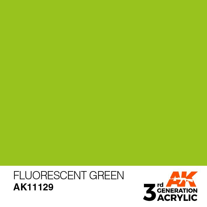 AK Interactive AK11129 3G Fluorescent Green Acrylic Paint 17ml - A-Z Toy Hobby