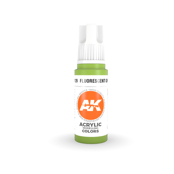 AK Interactive AK11129 3G Fluorescent Green Acrylic Paint 17ml - A-Z Toy Hobby