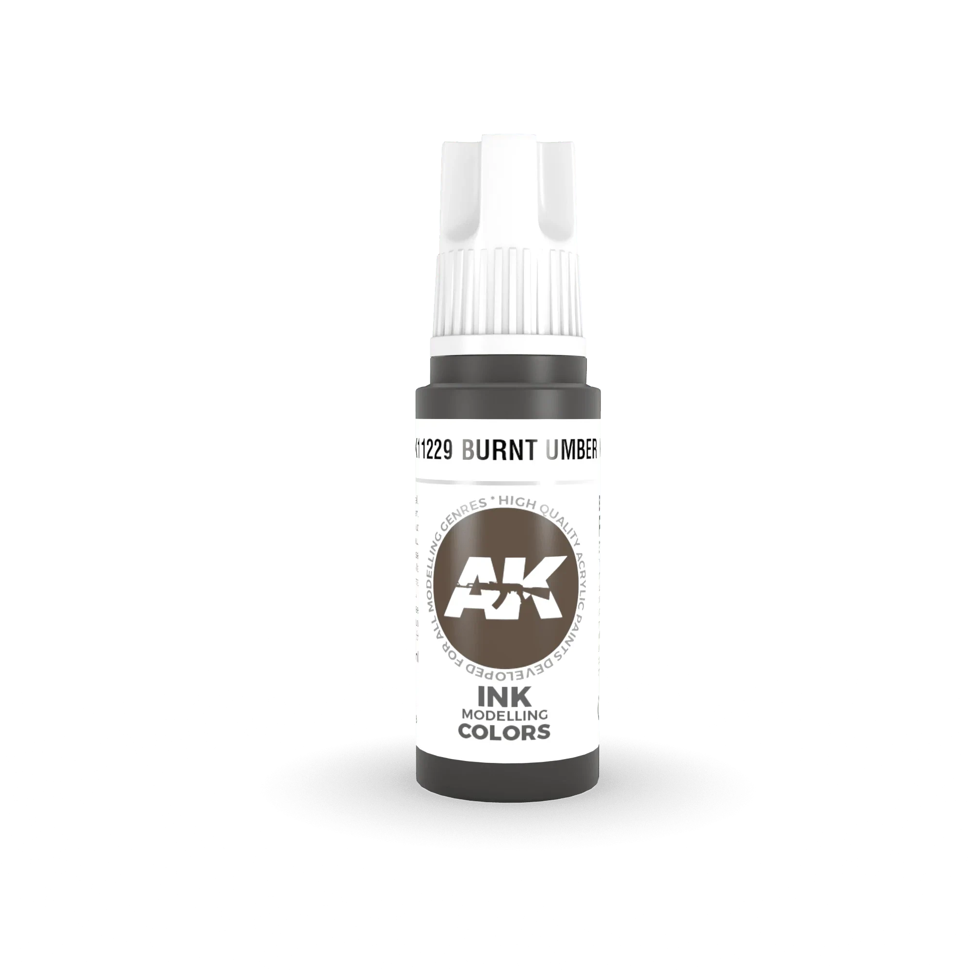 AK Interactive AK11229 3G Burnt Umber Ink Acrylic Paint 17ml - A-Z Toy Hobby