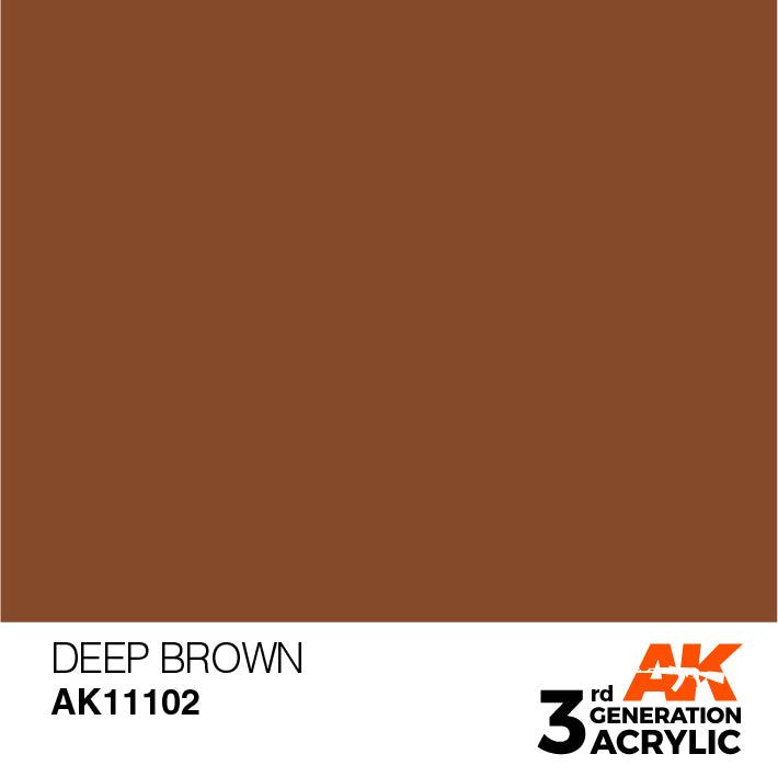 AK Interactive AK11102 3G Deep Brown Acrylic Paint 17ml - A-Z Toy Hobby