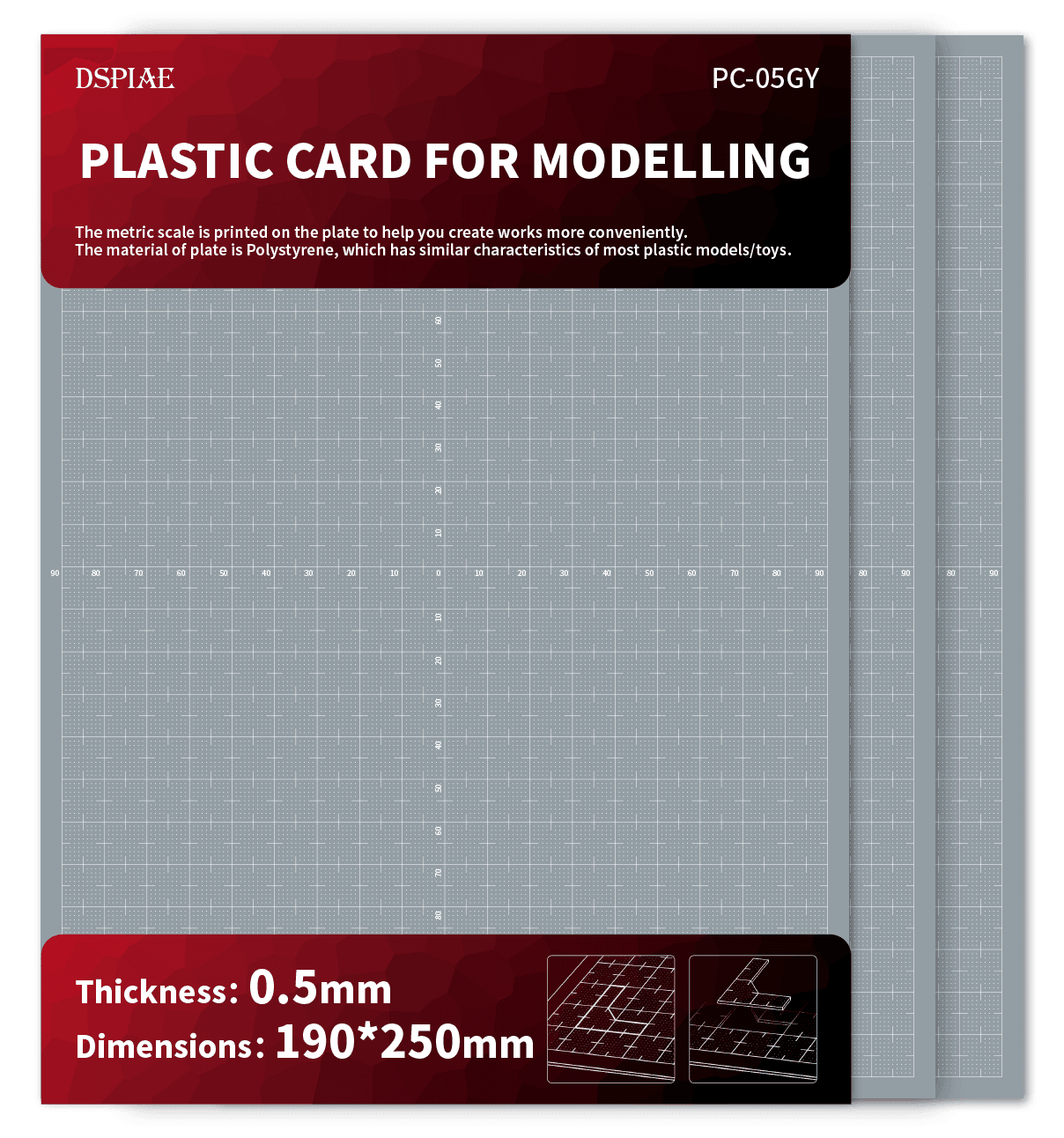 DSPIAE Plastic Plate for Modeling PC-GY - A-Z Toy Hobby