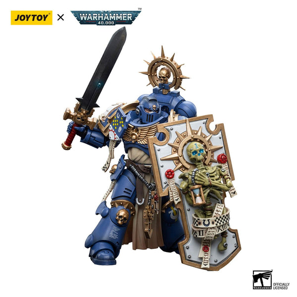 Joy Toy Warhammer 40K Ultramarines Primaris Captain with Relic Shield and Power Sword 1/18 Action Figure - A-Z Toy Hobby