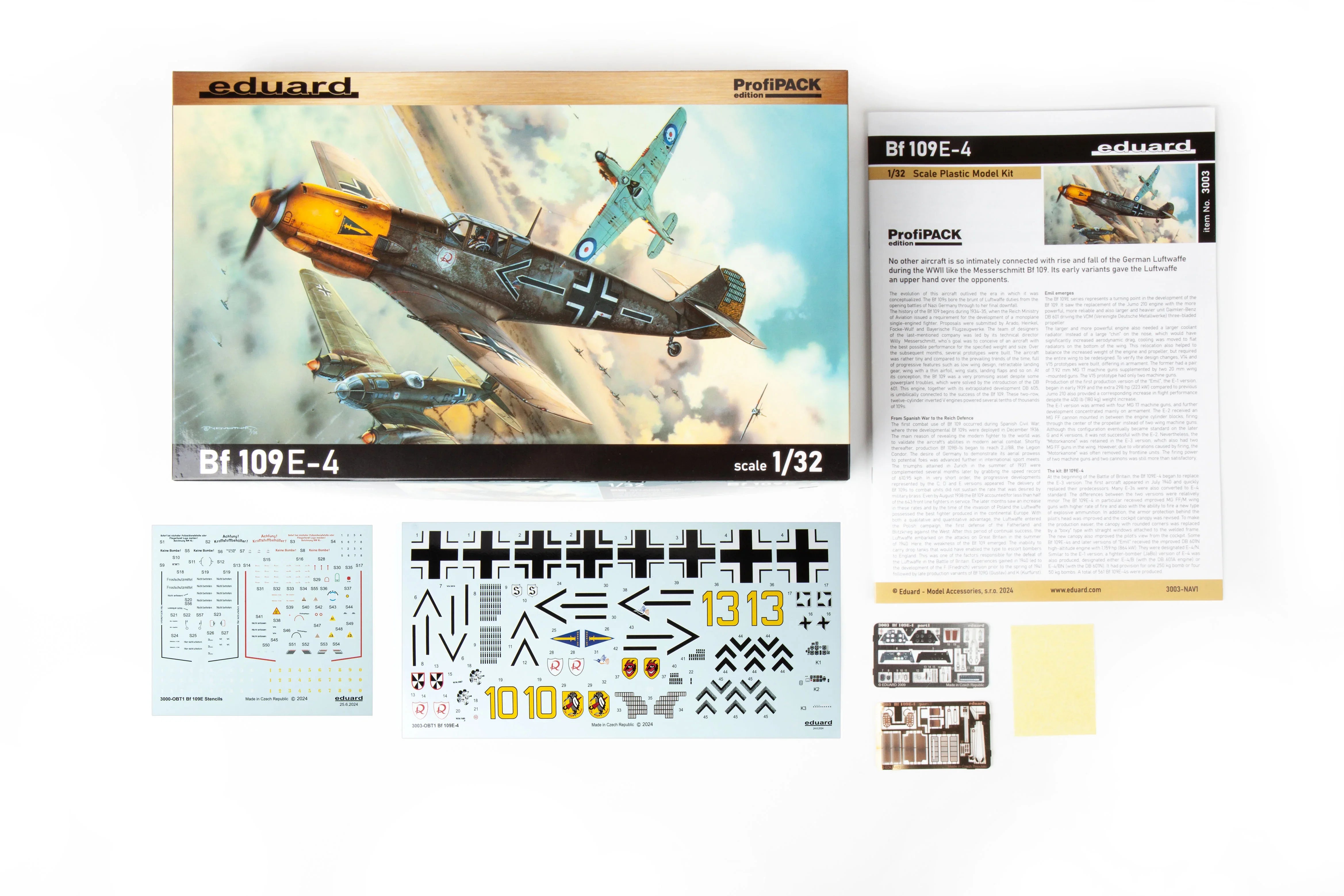 Eduard 3003 Bf 109E-4 German Fighter ProfiPACK 1/32 Model Kit - A-Z Toy Hobby