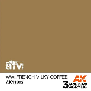 AK Interactive AK11302 3G AFV WWI French Milky Coffee Paint 17ml - A-Z Toy Hobby