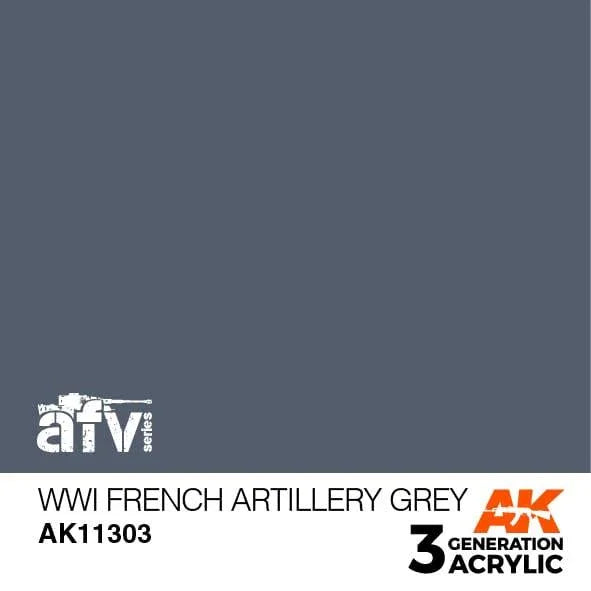 AK Interactive AK11303 3G AFV WWI French Artillery Gray Paint 17ml - A-Z Toy Hobby