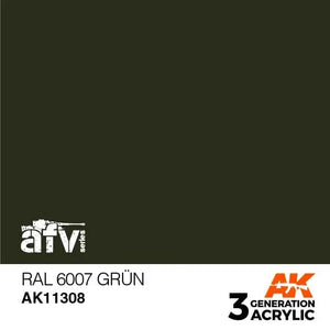 AK Interactive AK11308 3G AFV RAL 6007 Grun Paint 17ml - A-Z Toy Hobby