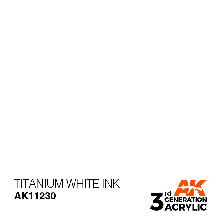 AK Interactive AK11230 3G Titanium White Ink Acrylic Paint 17ml - A-Z Toy Hobby