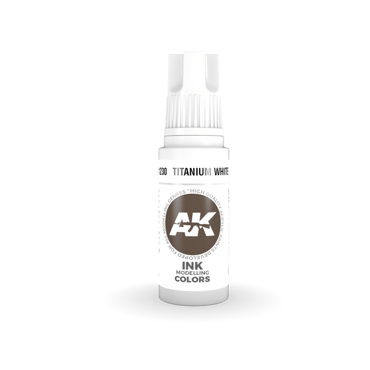 AK Interactive AK11230 3G Titanium White Ink Acrylic Paint 17ml - A-Z Toy Hobby