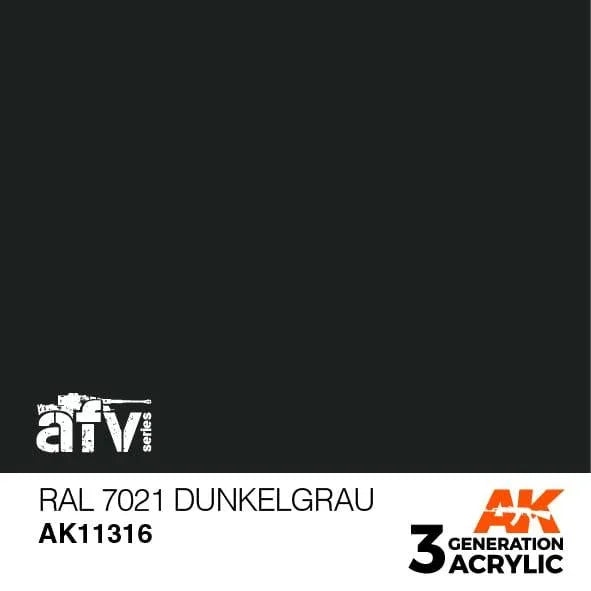 AK Interactive AK11316 3G AFV RAL 7021 Dunkelgrau Paint 17ml - A-Z Toy Hobby