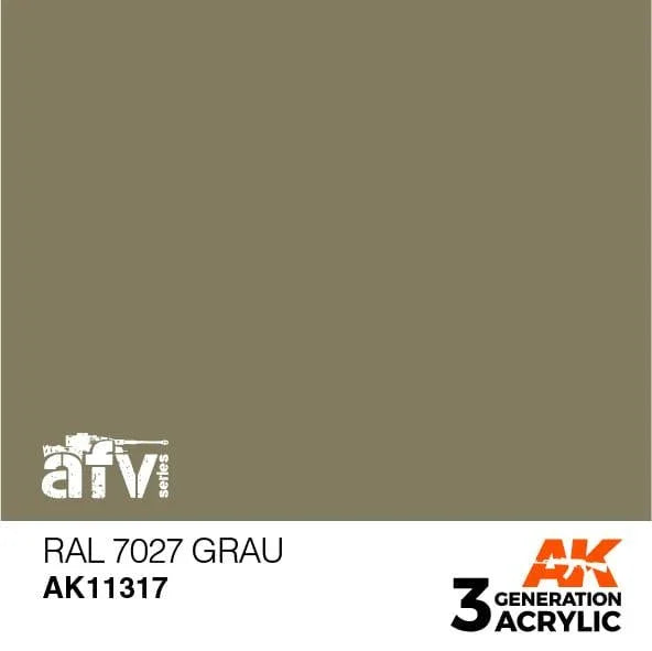 AK Interactive AK11317 3G AFV RAL 7027 Grau Paint 17ml - A-Z Toy Hobby