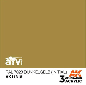 AK Interactive AK11318 3G AFV RAL 7028 Dunkelgelb (Initial) Paint 17ml - A-Z Toy Hobby