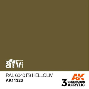 AK Interactive AK11323 3G AFV RAL 6040 F9 Helloliv Paint 17ml - A-Z Toy Hobby