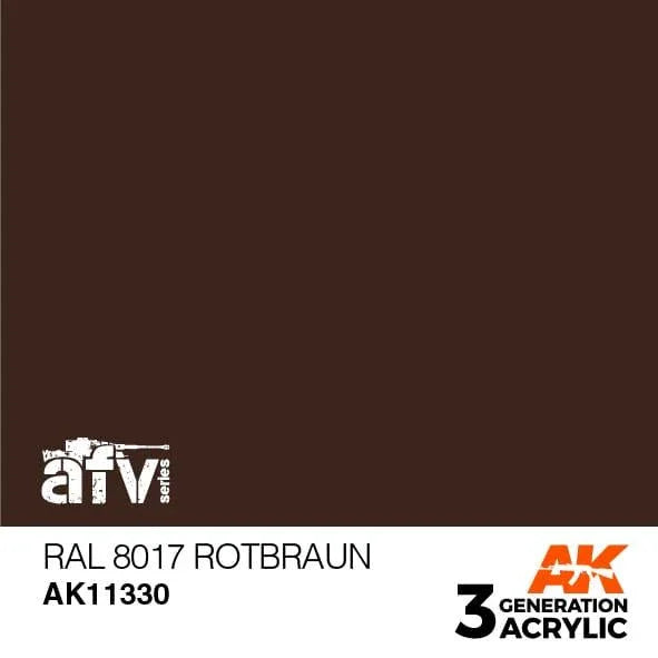 AK Interactive AK11330 3G AFV RAL 8017 Rotbraun Paint 17ml - A-Z Toy Hobby