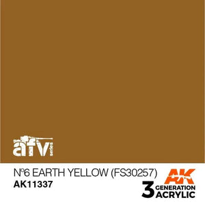AK Interactive AK11337 3G AFV No6 Earth Yellow (FS30257) Paint 17ml - A-Z Toy Hobby
