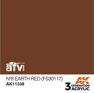 AK Interactive AK11338 3G AFV No8 Earth Red (FS30117) Paint 17ml - A-Z Toy Hobby