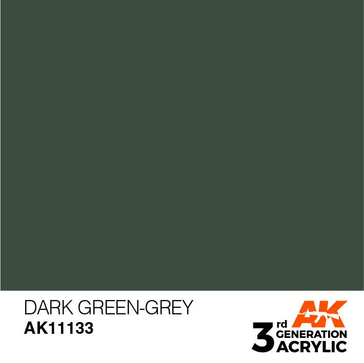 AK Interactive AK11133 3G Dark Green Gray Acrylic Paint 17ml - A-Z Toy Hobby