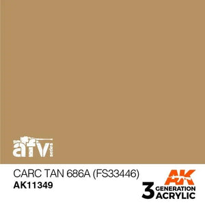 AK Interactive AK11349 3G AFV CARC Tan 686A (FS33446) Paint 17ml - A-Z Toy Hobby