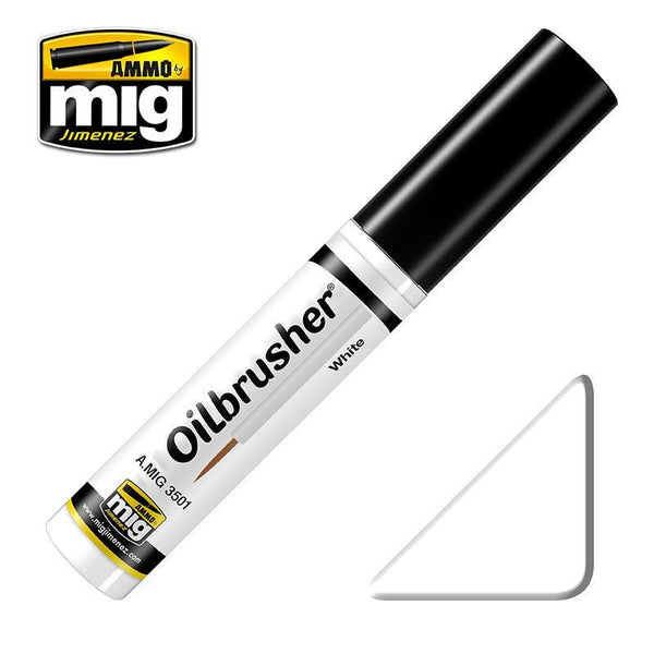 Ammo by Mig AMIG3501 Oilbrusher White - A-Z Toy Hobby