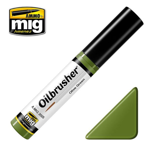 Ammo by Mig AMIG3505 Oilbrusher Olive Green - A-Z Toy Hobby