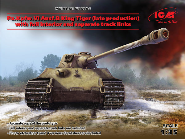 ICM 35364 Pz.Kpfw.VI Ausf.B King Tiger Late Full Interior 1/35 Model Kit