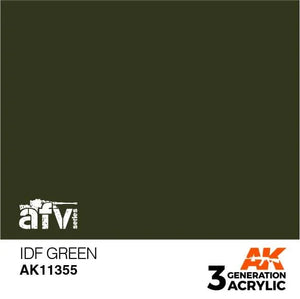 AK Interactive AK11355 3G AFV IDF Green Paint 17ml - A-Z Toy Hobby