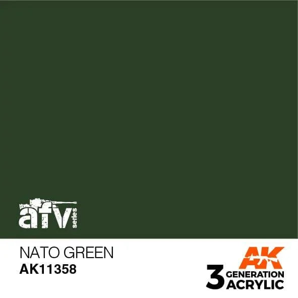 AK Interactive AK11358 3G AFV NATO Green Paint 17ml - A-Z Toy Hobby