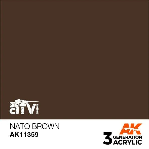 AK Interactive AK11359 3G AFV NATO Brown Paint 17ml - A-Z Toy Hobby