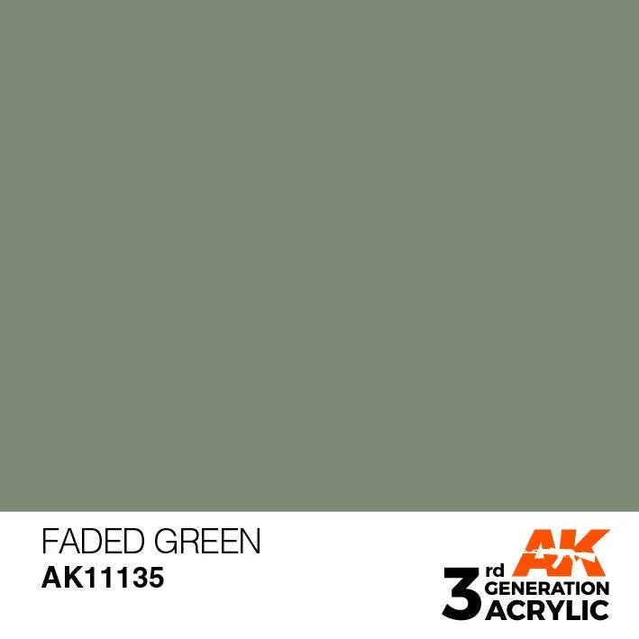 AK Interactive AK11135 3G Faded Green Acrylic Paint 17ml - A-Z Toy Hobby