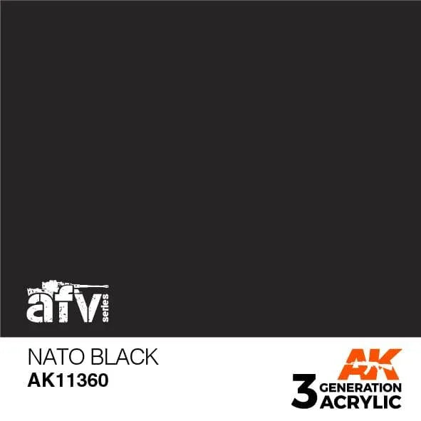 AK Interactive AK11360 3G AFV NATO Black Paint 17ml - A-Z Toy Hobby