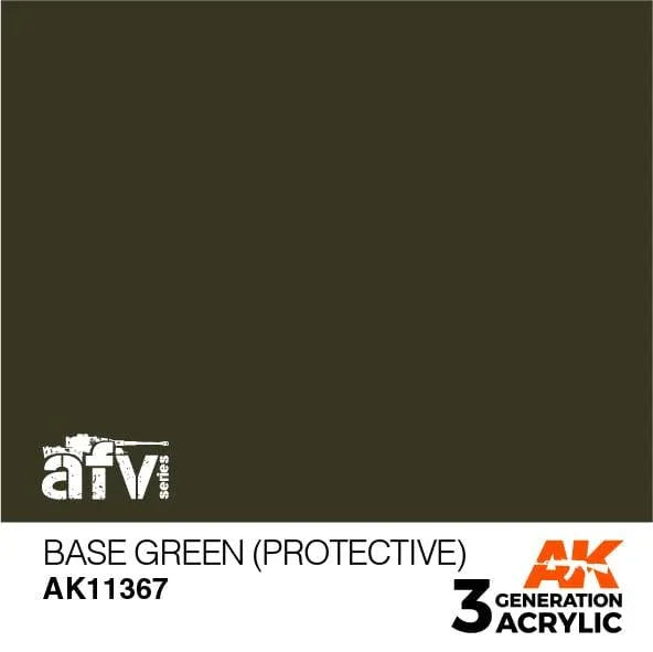 AK Interactive AK11367 3G AFV Base Green (Protective) Paint 17ml - A-Z Toy Hobby