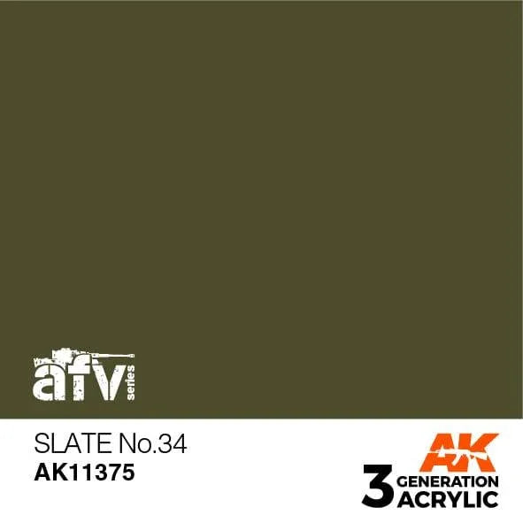 AK Interactive AK11375 3G AFV Slate No.34 Paint 17ml - A-Z Toy Hobby