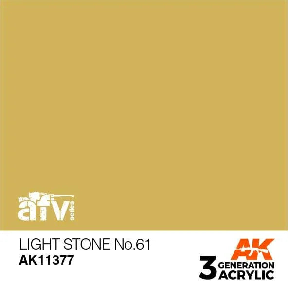AK Interactive AK11377 3G AFV Light Stone No.61 Paint 17ml - A-Z Toy Hobby