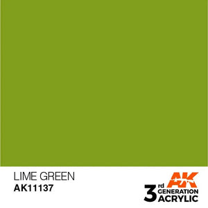 AK Interactive AK11137 3G Lime Green Acrylic Paint 17ml - A-Z Toy Hobby