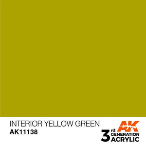 AK Interactive AK11138 3G Interior Yellow Green Acrylic Paint 17ml - A-Z Toy Hobby