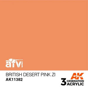 AK Interactive AK11382 3G AFV British Desert Pink ZI Paint 17ml - A-Z Toy Hobby