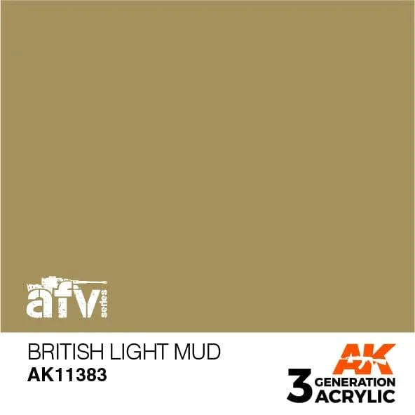 AK Interactive AK11383 3G AFV British Light Mud Paint 17ml - A-Z Toy Hobby