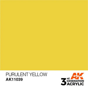 AK Interactive AK11039 3G Purulent Yellow Acrylic Paint 17ml - A-Z Toy Hobby