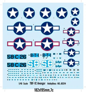 Hobby Boss 80314 TBF-1C Avenger 1/48 Model Kit - A-Z Toy Hobby