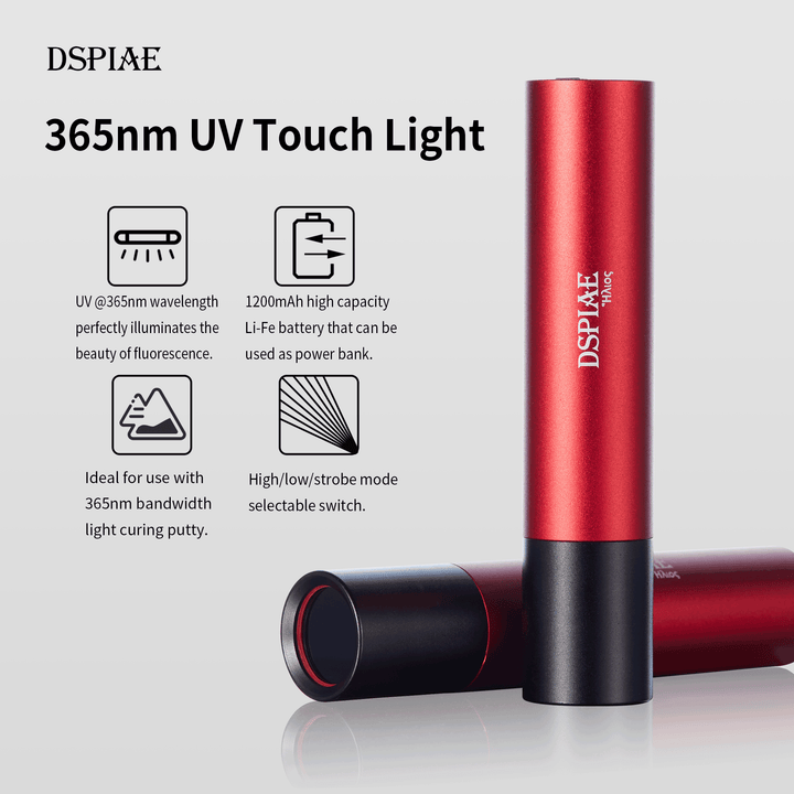 DSPIAE 365nm Ultraviolet Rechargeable Flashlight UV-T - A-Z Toy Hobby