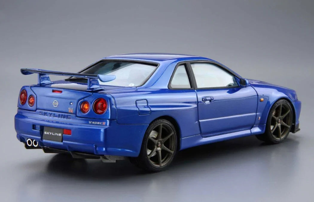 Aoshima 05858 2002 Nissan BNR34 Skyline GT-R V-spec 1/24 Model Kit - A-Z Toy Hobby