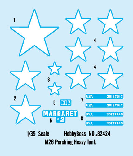 Hobby Boss 82424 M26 Pershing Heavy Tank 1/35 Model Kit