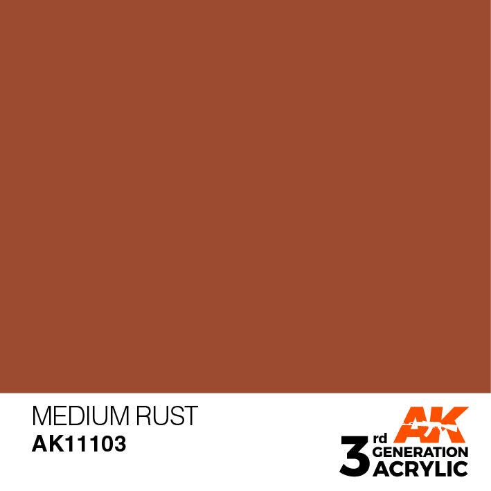 AK Interactive AK11103 3G Medium Rust Acrylic Paint 17ml - A-Z Toy Hobby