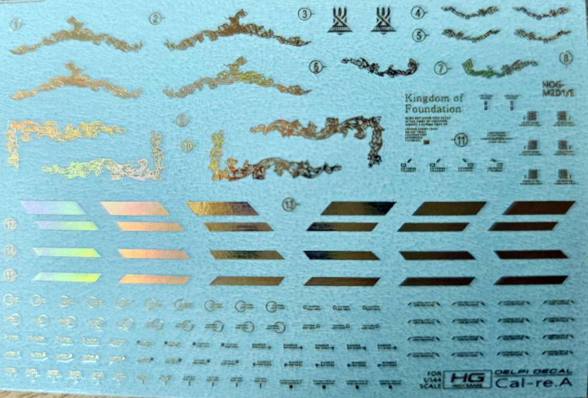 Delpi Gold Holo Water Decal For HG Black Knight Cal-re.A - A-Z Toy Hobby