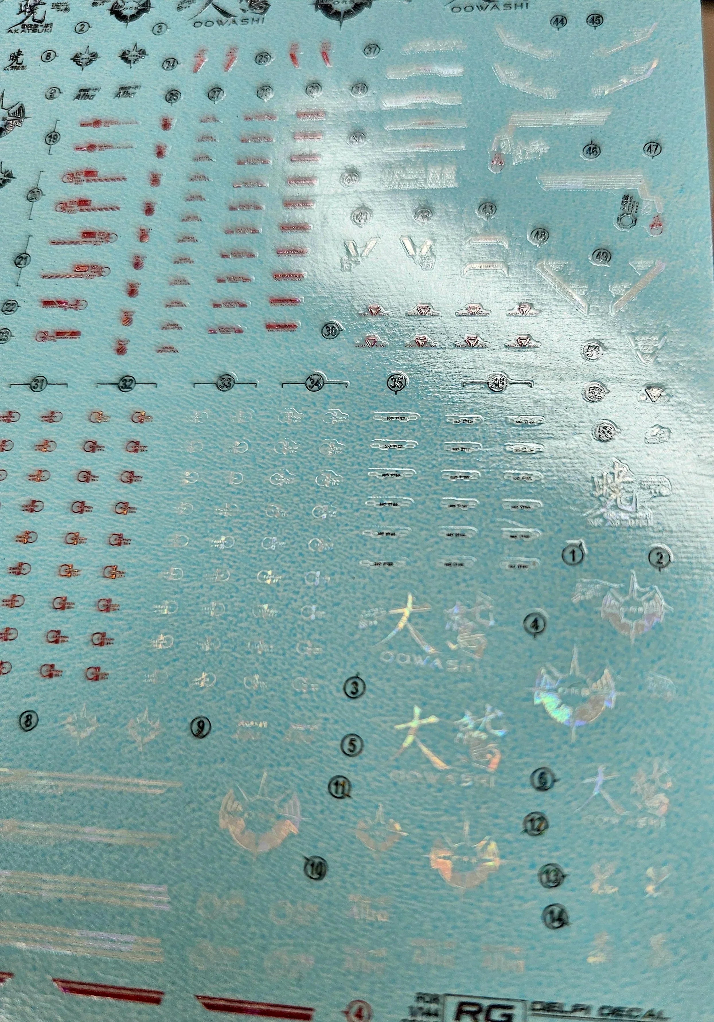 Delpi Water Holo Decal For RG Akatsuki - A-Z Toy Hobby