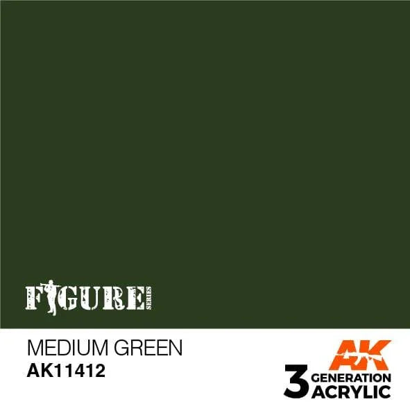 AK Interactive AK11412 3G Figure Medium Green Paint 17ml - A-Z Toy Hobby
