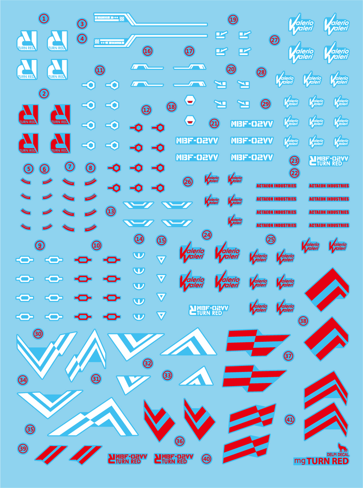 Delpi Water Decal For MG Astray Turn Red - A-Z Toy Hobby