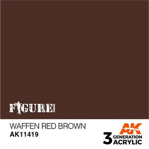 AK Interactive AK11419 3G Figure Waffen Red Brown Paint 17ml - A-Z Toy Hobby