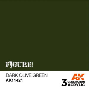 AK Interactive AK11421 3G Figure Dark Olive Green Paint 17ml - A-Z Toy Hobby