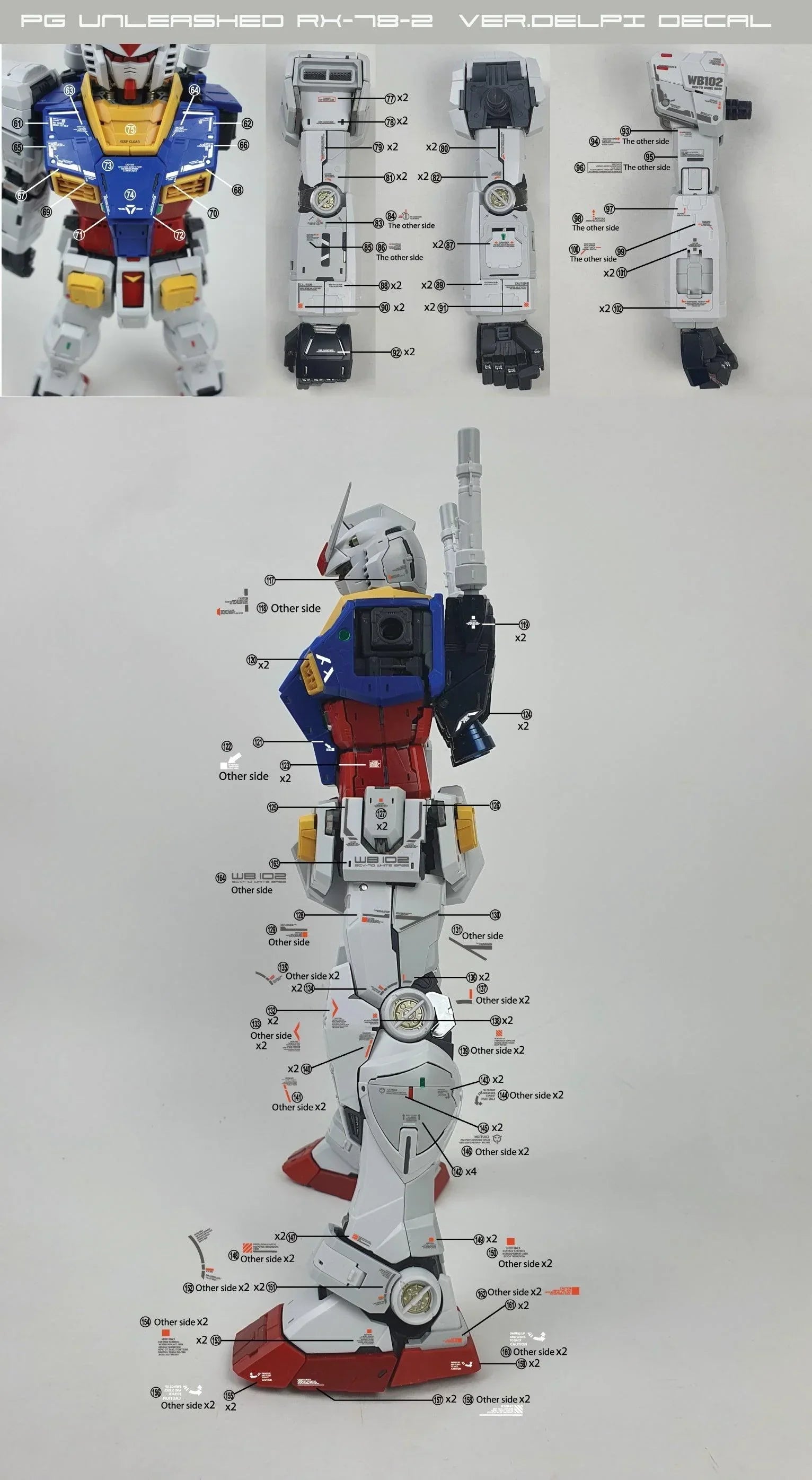 Delpi Water Decal Ver. Delpi For PG Unleashed RX-78-2 - A-Z Toy Hobby