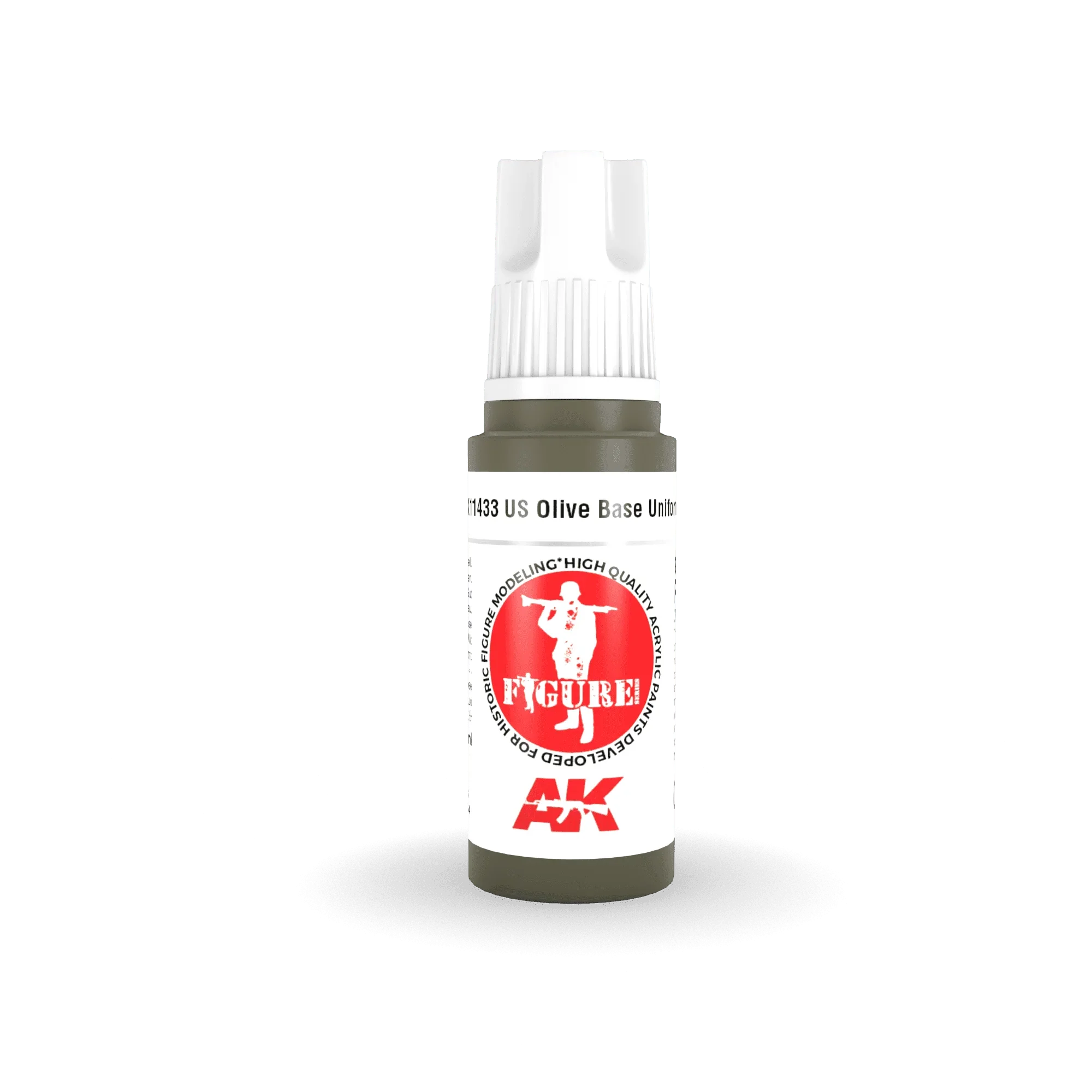 AK Interactive AK11433 3G Figure US Olive Base Uniform Paint 17ml - A-Z Toy Hobby
